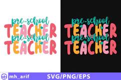 Retro Teacher SVG Pre-school Teacher Teacher Shirt Design Product Image 1