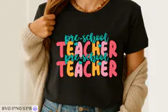 Retro Teacher SVG Pre-school Teacher Teacher Shirt Design Product Image 3