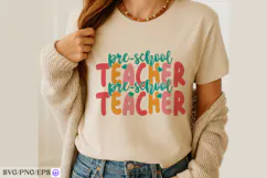 Retro Teacher SVG Pre-school Teacher Teacher Shirt Design Product Image 4
