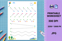 Handwriting pre-writing line tracing printable worksheet Product Image 1