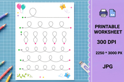 Handwriting pre-writing line tracing printable worksheet Product Image 1