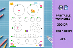 Preschool pre-writing line tracing printable worksheet Product Image 1