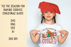 Tis the season baking cookies. Retro chtristmas quote SVG. Product Image 1