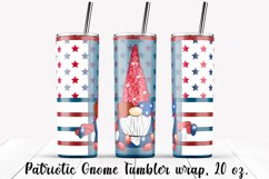 Patriotic Gnome Tumbler design. Sublimation PNG, 20 oz. Product Image 1