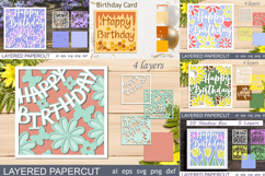 3d Happy Birthday card svg, Layered cake topper Bundle Product Image 7