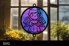 Suncatcher Car Charm Angel SVG, Ornament SVG Product Image 1