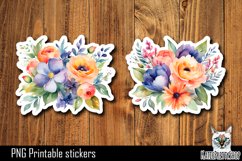 Flower Stickers Printable PNG. Product Image 1