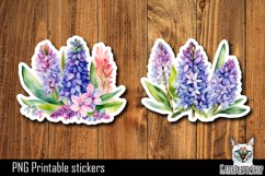 Flower Stickers Printable PNG. Hyacinth Product Image 1