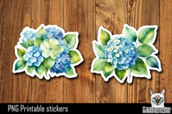 Flower Stickers Printable PNG. Hortensia Product Image 1