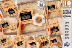 Pregnancy Announcement Boxes Laser Cut Bundle | New Born SVG Product Image 1
