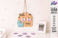 Pregnancy Countdown Milestone Board Laser Cut|Counting Weeks Product Image 1