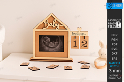 Pregnancy Countdown Frame Laser Cut |Baby Milestone Calendar Product Image 1