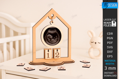 Pregnancy Countdown Frame Laser Cut |Baby Milestone Calendar Product Image 1