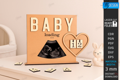 Pregnancy Countdown Frame Laser Cut |Baby Milestone Calendar Product Image 1