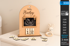 Pregnancy Countdown Frame Laser Cut |Baby Milestone Calendar Product Image 1