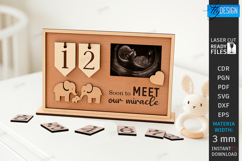 Pregnancy Countdown Frame Laser Cut |Baby Milestone Calendar Product Image 1