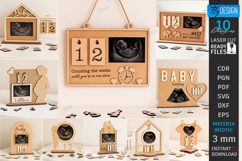 Pregnancy Countdown Frame Laser Cut Bundle|Baby Milestone Product Image 1