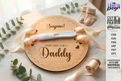 Pregnancy Test Reveal Disc Laser Cut | Baby Reveal SVG | CNC Product Image 1