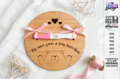 Pregnancy Test Reveal Disc Laser Cut | Baby Reveal SVG | CNC Product Image 1