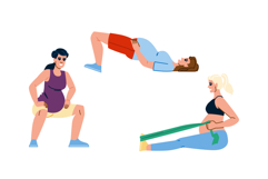 balance pregnant fitness exercises vector Product Image 1