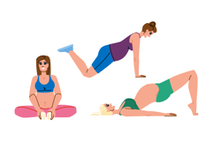 balance pregnant fitness exercises vector Product Image 1