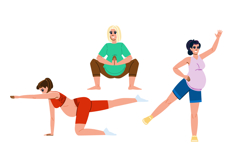 yoga pregnant fitness exercises vector Product Image 1