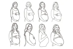 Pregnant Women Mothers Day Outline SVG Product Image 2