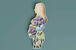 Pregnant Woman Laser Cut File| Layered Floral SVG Product Image 1