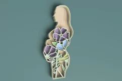 Pregnant Woman Laser Cut File| Layered Floral SVG Product Image 2