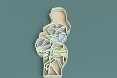 Pregnant Woman Laser Cut File| Layered Floral SVG Product Image 5