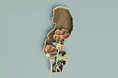 Pregnant Woman Laser Cut File| Layered Floral SVG Product Image 1