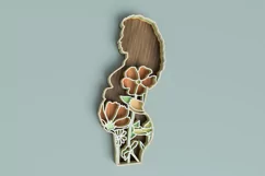Pregnant Woman Laser Cut File| Layered Floral SVG Product Image 5