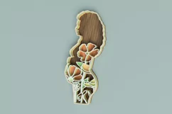 Pregnant Woman Laser Cut File| Layered Floral SVG Product Image 2