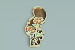Pregnant Woman Laser Cut File| Layered Floral SVG Product Image 3