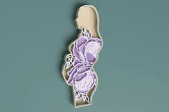 Pregnant Woman Laser Cut File| Layered Floral SVG Product Image 2