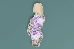 Pregnant Woman Laser Cut File| Layered Floral SVG Product Image 4