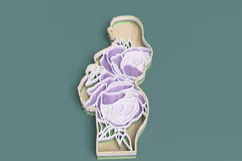 Pregnant Woman Laser Cut File| Layered Floral SVG Product Image 3
