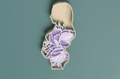 Pregnant Woman Laser Cut File| Layered Floral SVG Product Image 5