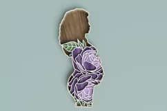 Pregnant Woman Laser Cut File| Layered Floral SVG Product Image 1