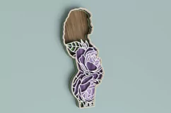 Pregnant Woman Laser Cut File| Layered Floral SVG Product Image 2