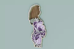 Pregnant Woman Laser Cut File| Layered Floral SVG Product Image 3
