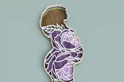 Pregnant Woman Laser Cut File| Layered Floral SVG Product Image 4