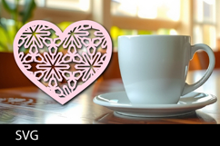 Heart coaster svg or Paper cut file Product Image 1