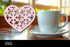 Heart coaster svg or Paper cut file Product Image 1