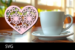 Heart coaster svg or Paper cut file Product Image 1