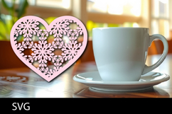 Heart coaster svg or Paper cut file Product Image 1