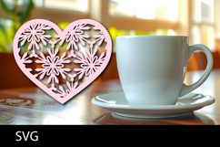 Heart coaster svg or Paper cut file Product Image 1