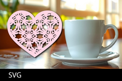 Heart coaster svg or Paper cut file Product Image 1