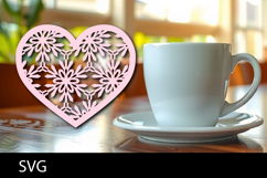 Heart coaster svg or Paper cut file Product Image 1