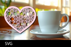 Heart coaster svg or Paper cut file Product Image 1
